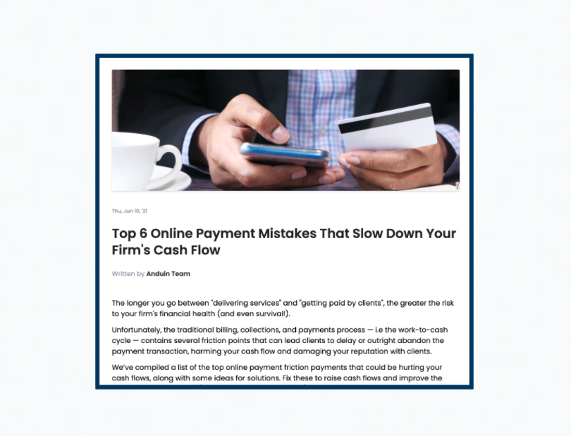 6 Online Payment Mistakes That Slow Down Your Firms Cash Flow
